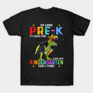 So Long Pre-K Graduation Class 2024 Preschool Dinosaur Kids T-Shirt